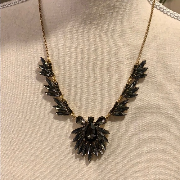 J crew black crystal statement necklace - Picture 2 of 8